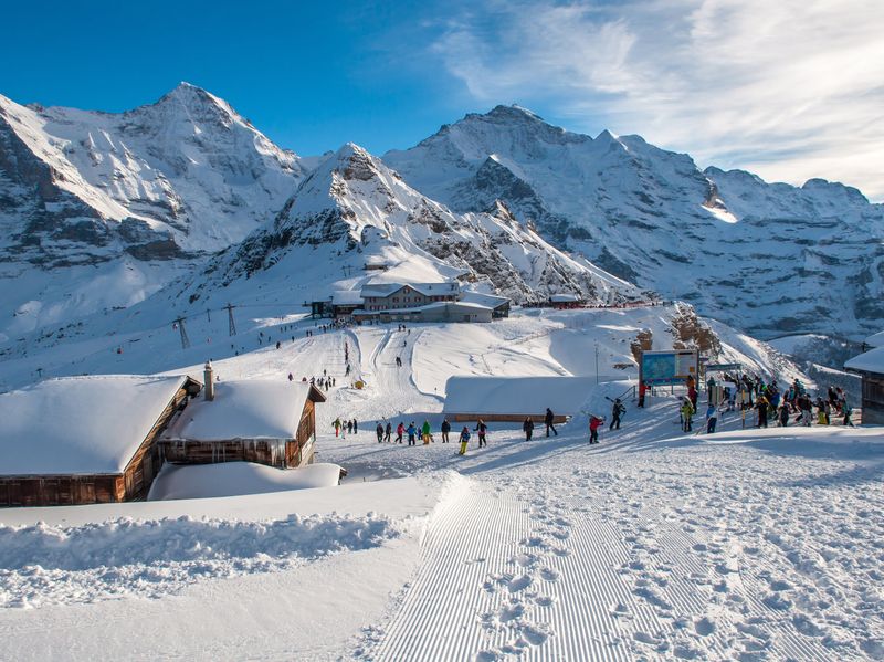Skiing in the Swiss Alps